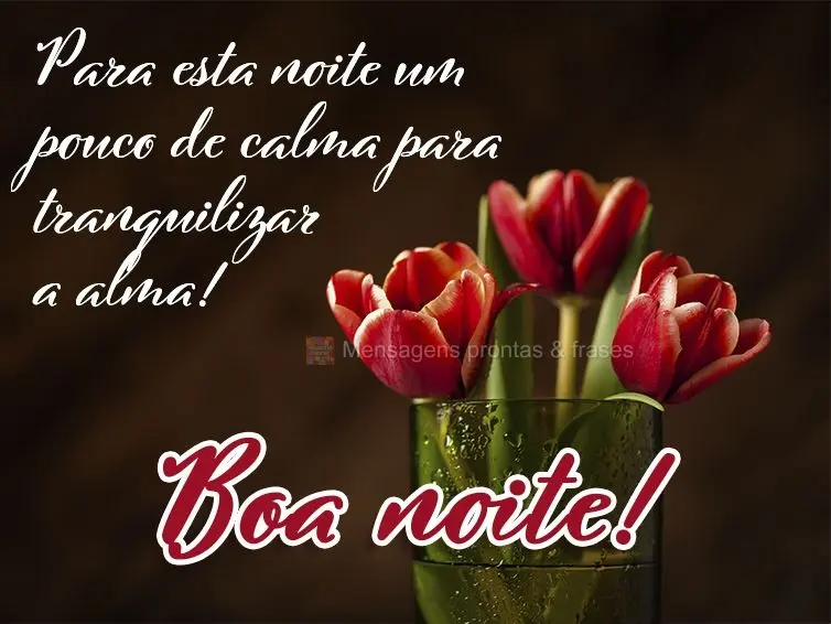 Para esta noite um pouco de calma para tranquilizar a alma! Boa noite!