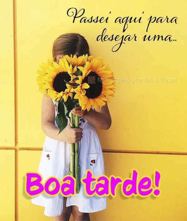 Passei aqui para desejar uma... Boa tarde!