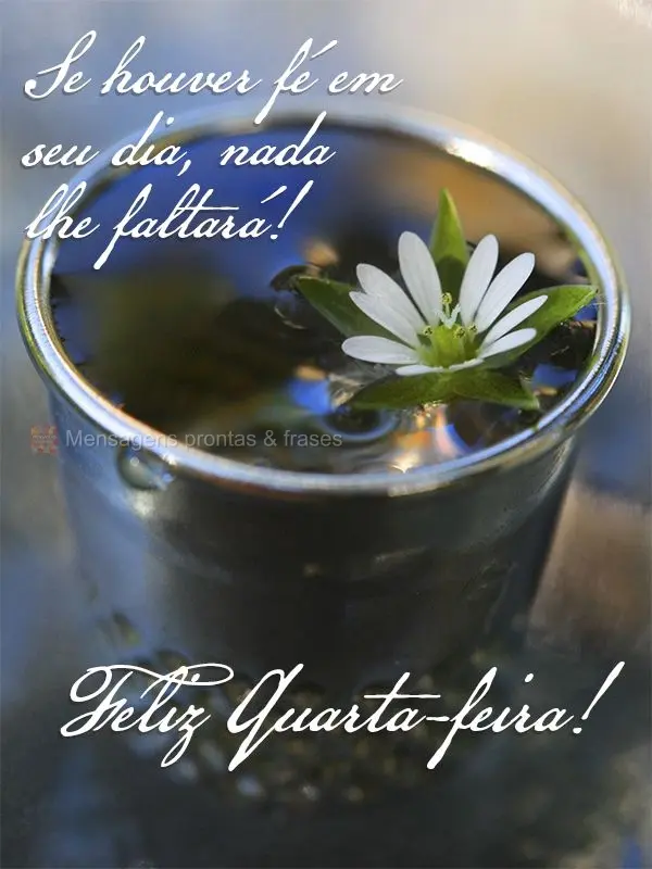 Se houver fé em seu dia, nada lhe faltará! Feliz Quarta-feira!