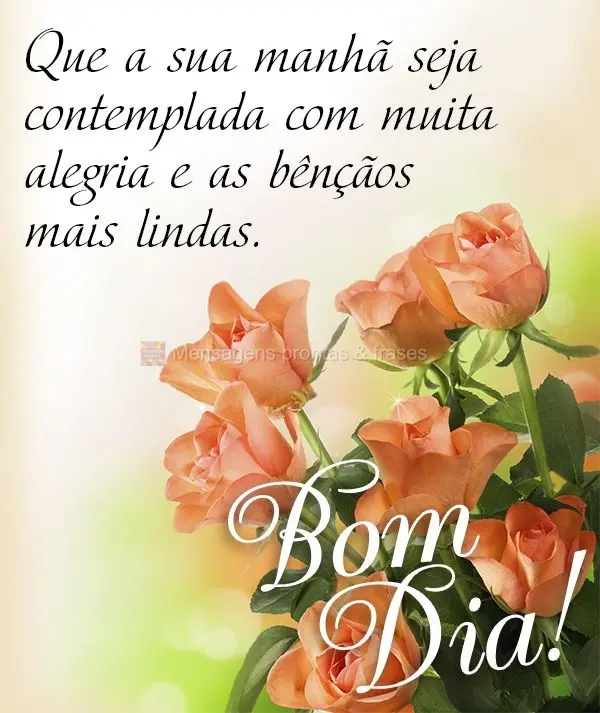 Que a sua manhã seja contemplada com muita alegria e as bênçãos mais lindas. Bom dia! 