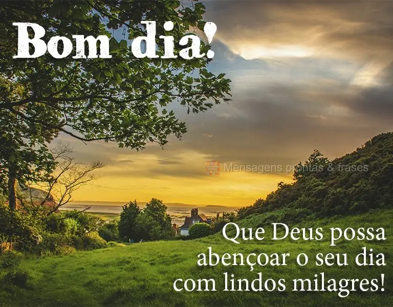 Que Deus possa abençoar o seu dia com lindos milagres! Bom dia!