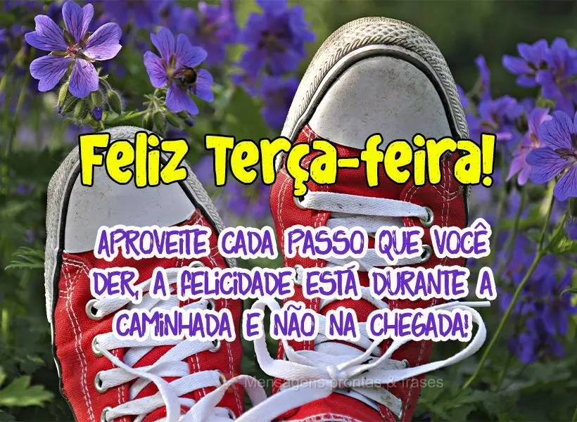 Aproveite cada passo que você der, a felicidade está durante a caminhada e não na chegada! Feliz Terça-feira! 