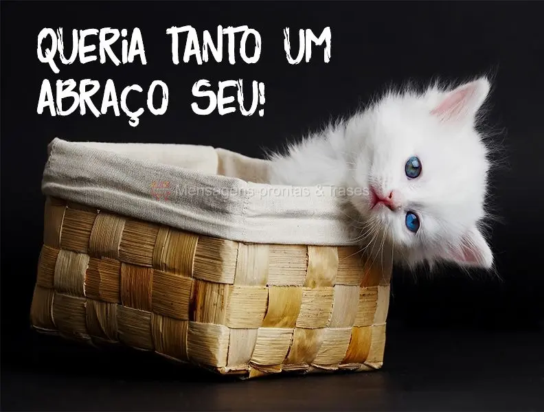 Queria tanto um abraço seu!