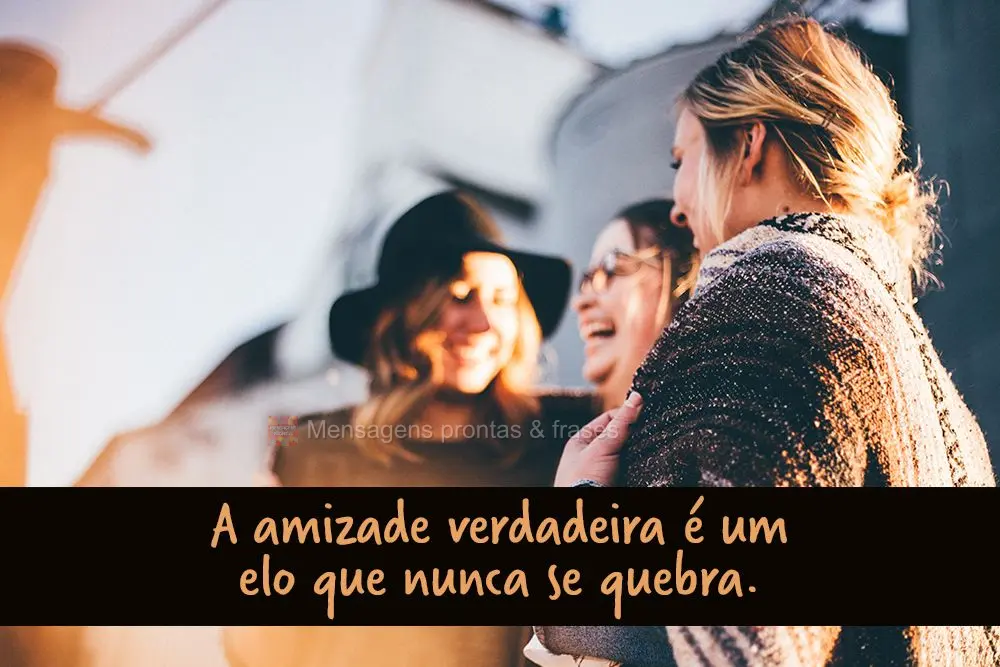 A amizade verdadeira é um elo que nunca se quebra