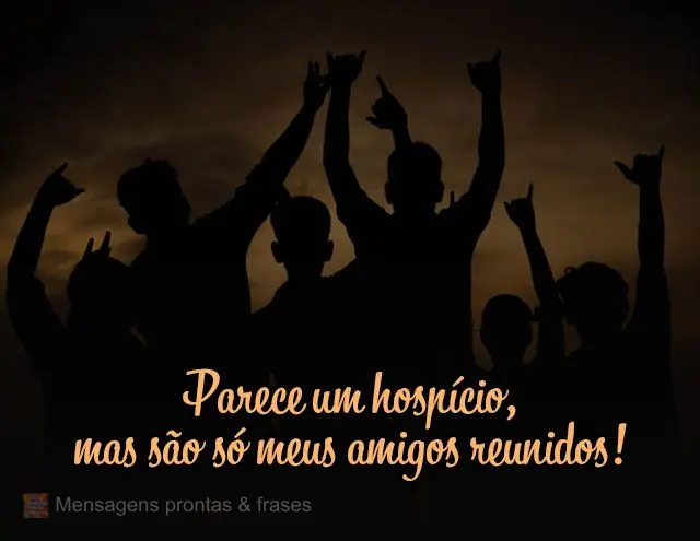 Parece um hospício, mas são só meus amigos reunidos!
