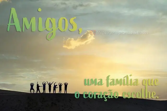  uma família que o coração escolhe.
 Amigos,
