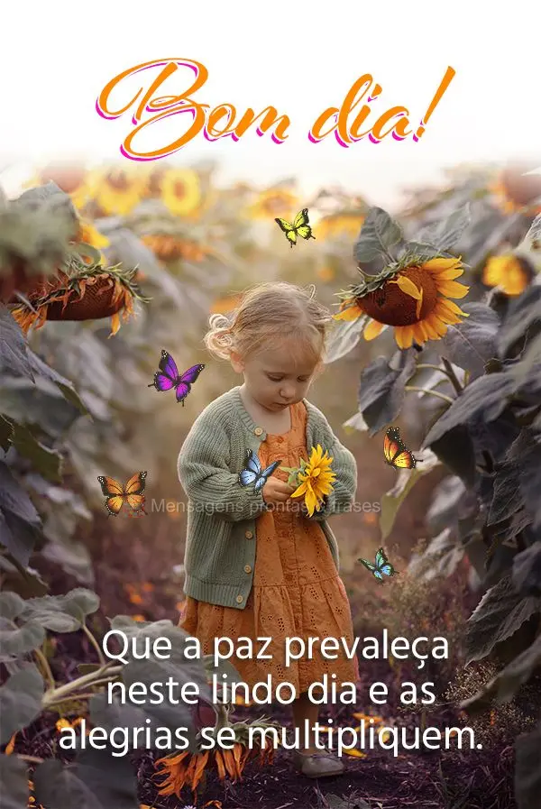 Que a paz prevaleça neste lindo dia e as alegrias se multipliquem. Bom dia! 