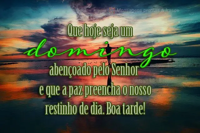 Que hoje seja um domingo abençoado pelo Senhor e que a paz preencha o nosso restinho de dia. Boa tarde! 

