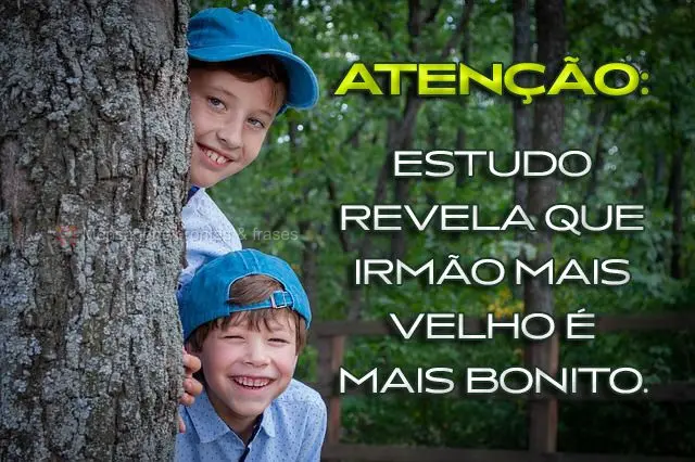 Atenção: estudo revela que irmão mais velho é mais bonito.
