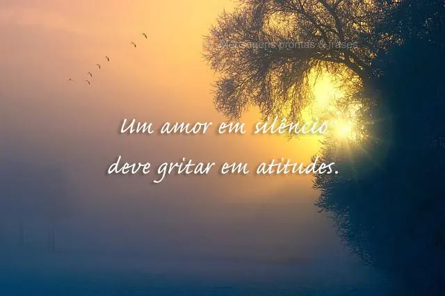 Um amor em silêncio deve gritar em atitudes.

