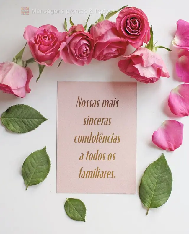 Nossas mais sinceras condolências a todos os familiares.
