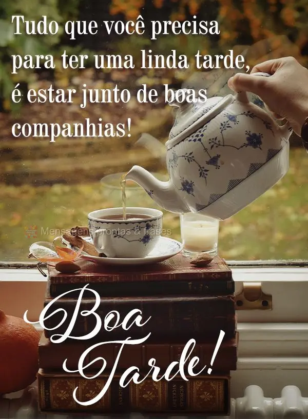 Tudo que você precisa para ter uma linda tarde, é estar junto de boas companhias! Boa tarde!