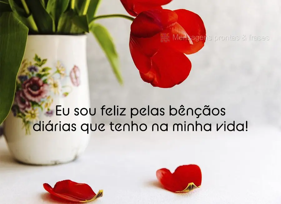 Eu sou feliz pelas bênçãos diárias que tenho na minha vida!