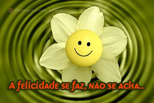 A felicidade se faz, não se acha…
