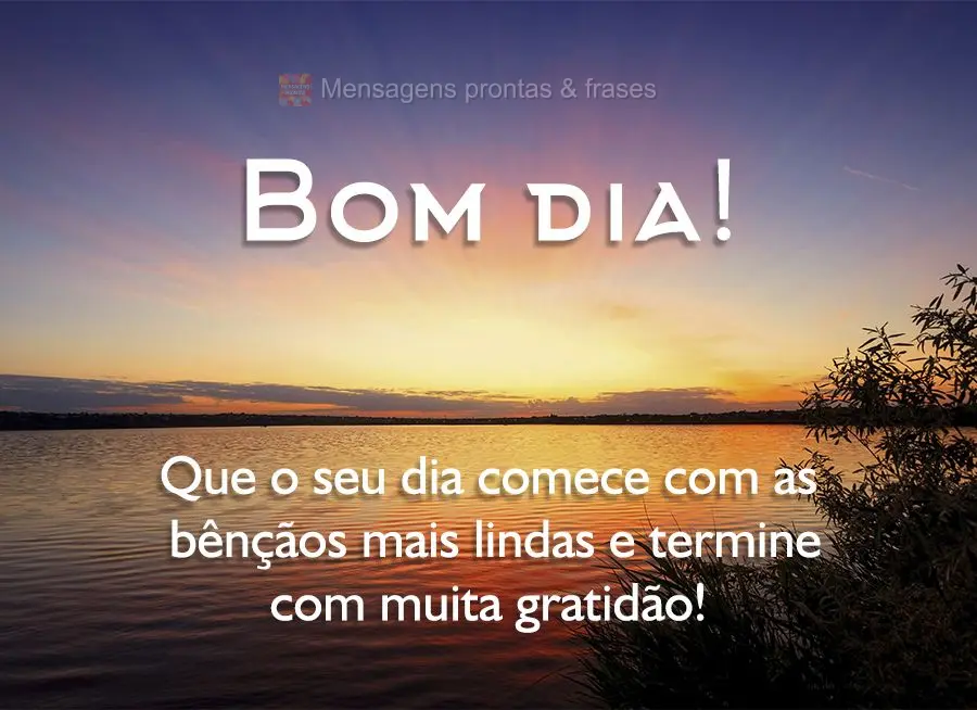 Que o seu dia comece com as bênçãos mais lindas e termine com muita gratidão! Bom dia! 