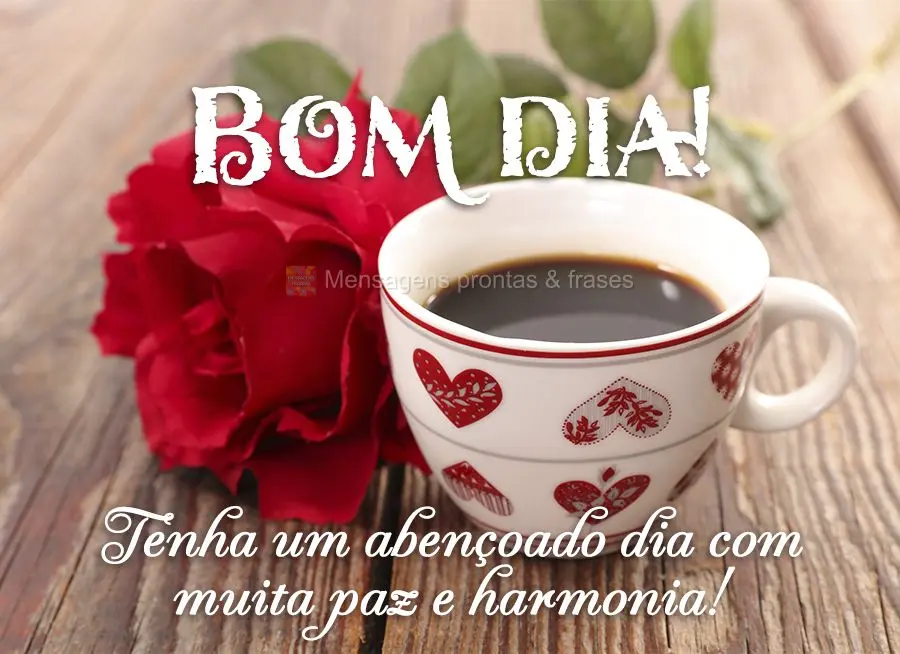 Tenha um abençoado dia com muita paz e harmonia! Bom dia! 