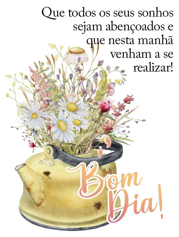 Que todos os seus sonhos sejam abençoados e que nesta manhã venham a se realizar! Bom dia! 