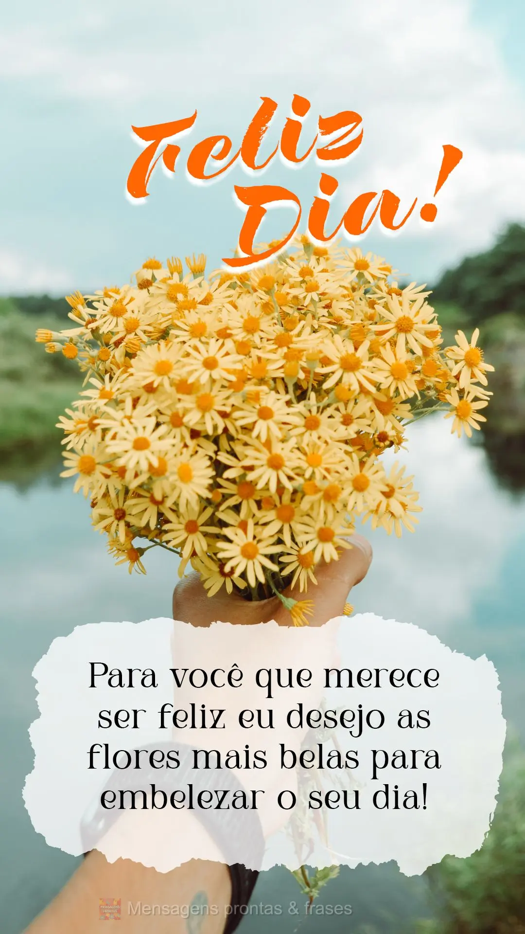 Para você que merece ser feliz eu desejo as flores mais belas para embelezar o seu dia! Feliz dia!