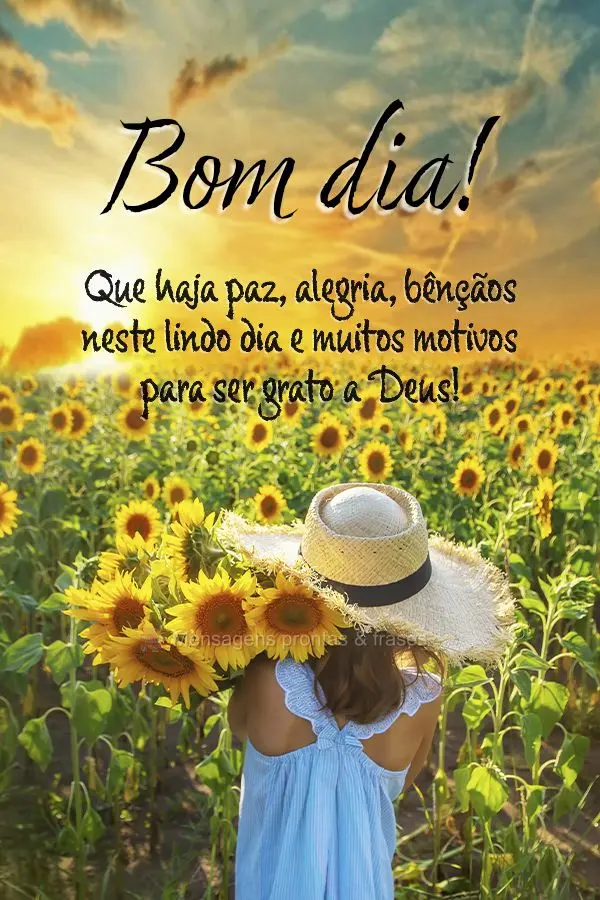 Que haja paz, alegria, bênçãos neste lindo dia e muitos motivos para ser grato a Deus! Bom dia! 