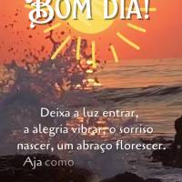 Deixa a luz entrar, a alegria vibrar, o sorriso nascer, um abraço florescer. Aja como se tudo fosse novo, como se tudo fosse único, viva o hoje como se...