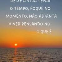 Deixe a vida levar o tempo, foque no momento, não adianta viver pensando no futuro, se o que é verdade está no agora. Agarre as oportunidades de fazer...