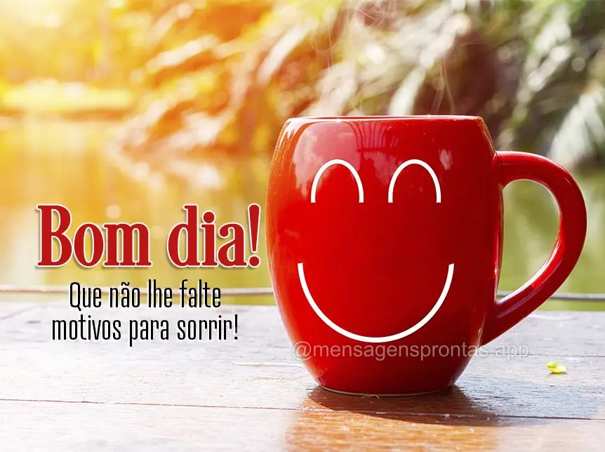 Que não falte motivos para sorrir! Bom dia! 