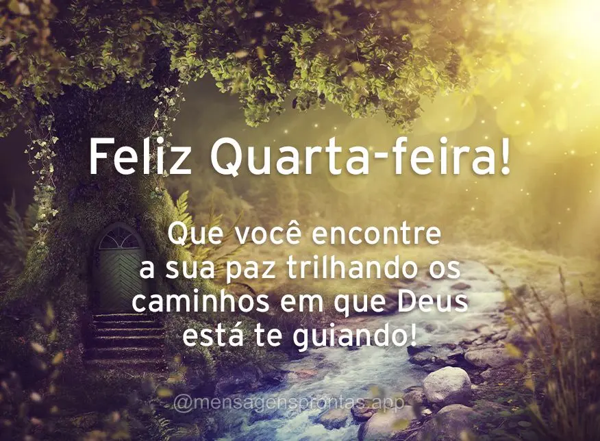 Que você encontre a sua paz trilhando os caminhos em que Deus está te guiando! Feliz Quarta-feira!