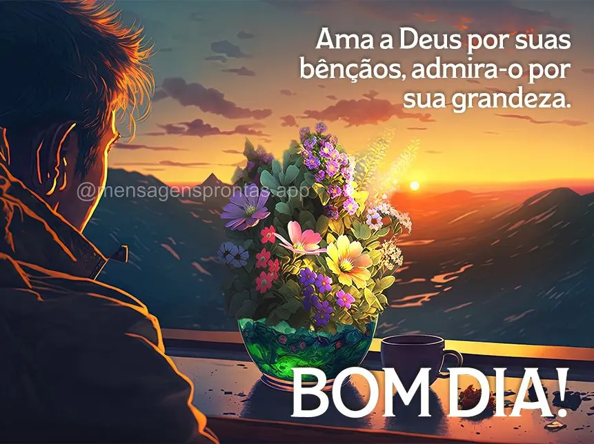 Ama a Deus por suas bênçãos, admira-o por sua grandeza. Bom dia!