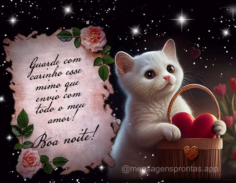 Guarde com carinho esse mimo que envio com todo o meu amor!  Boa noite!