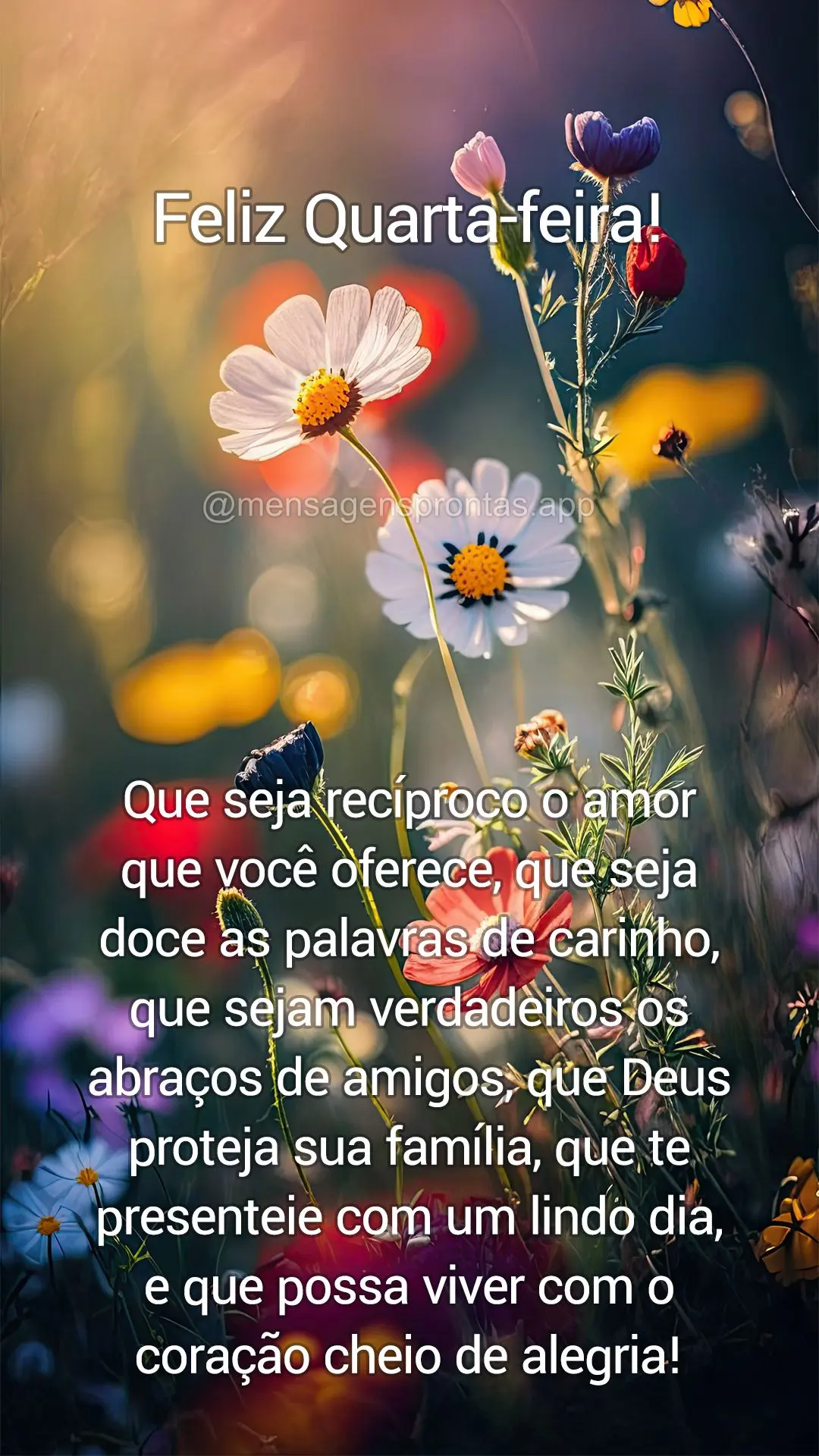 Que seja recíproco o amor que você oferece, que seja doce as palavras de carinho, que sejam verdadeiros os abraços de amigos, que Deus proteja sua fam...