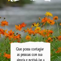Que possa contagiar as pessoas com sua alegria e motivá-las a serem felizes com as coisas simples da vida! Bom dia!