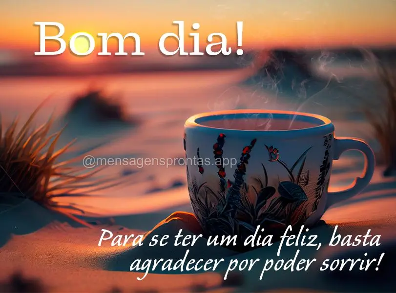 Para se ter um dia feliz, basta agradecer por poder sorrir! Bom dia!