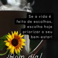 Se a vida é feita de escolhas, escolha hoje priorizar o seu bem-estar! Bom dia!