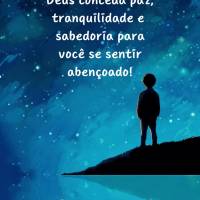 Que nesta noite Deus conceda paz, tranquilidade e sabedoria para você se sentir abençoado! Boa noite!