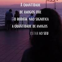 A quantidade de amigos que o rodeia, não significa a quantidade de amigos que vão estar ao seu lado nos momentos difíceis, por isso escolha com sabedo...