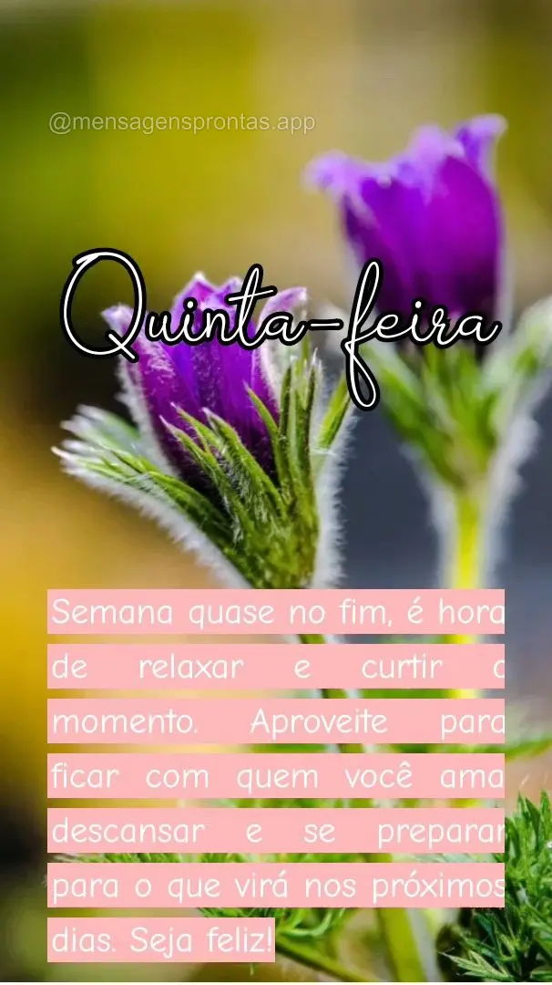 Semana quase no fim, é hora de relaxar e curtir o momento. Aproveite para ficar com quem você ama, descansar e se preparar para o que virá nos próxim...