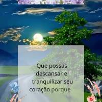 Que possas descansar e tranquilizar seu coração porque essa noite será abençoada! Boa noite!