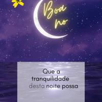 Que a tranquilidade desta noite possa trazer paz para o seu coração e esperança para os seus sonhos! Boa noite!