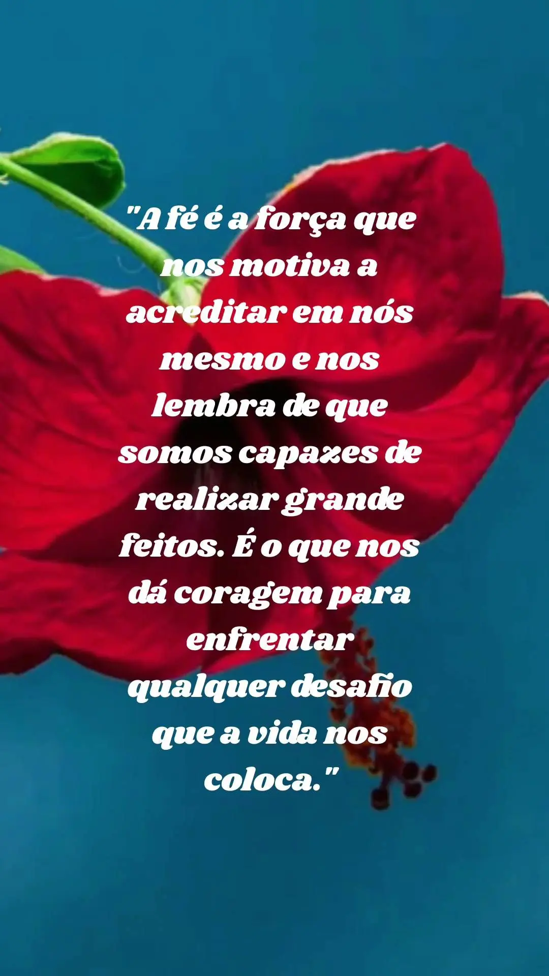  "A fé é a força que nos motiva a acreditar em nós mesmo e nos lembra de que somos capazes de realizar grande feitos. É o que nos dá coragem para e...