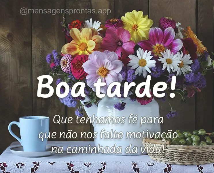 Que tenhamos fé para que não nos falte motivação na caminhada da vida! Boa tarde!