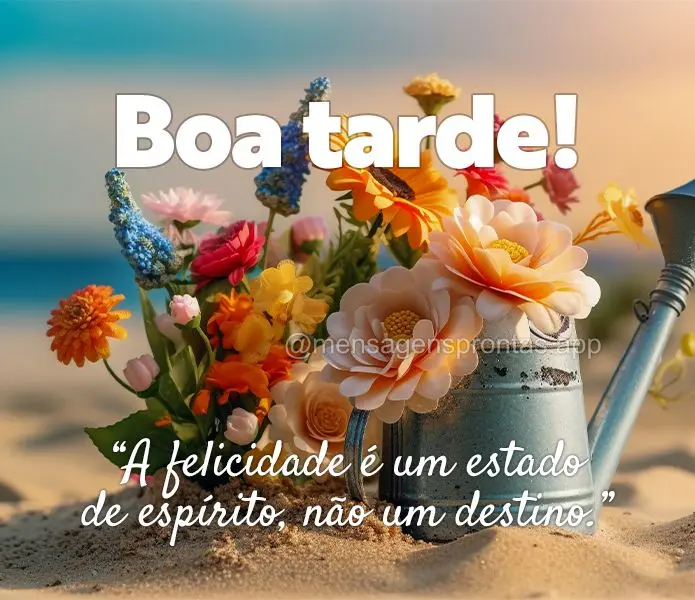 "A felicidade é um estado de espírito, não um destino." Boa tarde!