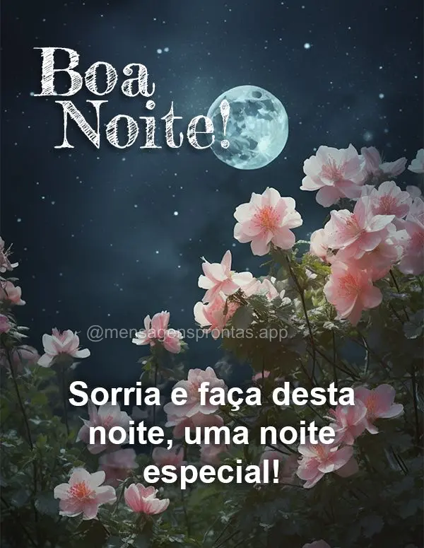 Sorria e faça desta noite, uma noite especial! Boa noite! 