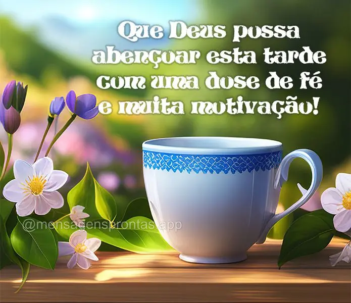 Que Deus possa nos abençoar com um dose de fé e muita motivação! Boa tarde! 