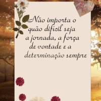 Não importa o quão difícil seja a jornada, a força de vontade e a determinação sempre te levarão ao sucesso. Tenha uma manhã de muita coragem e d...