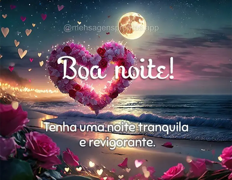 Tenha uma noite tranquila e revigorante.  Boa noite!