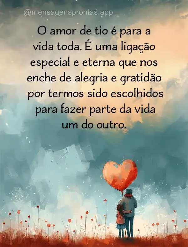 O amor de tio é para a vida toda. É uma ligação especial e eterna que nos enche de alegria e gratidão por termos sido escolhidos para fazer parte da...