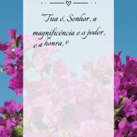 “Tua é, Senhor, a magnificência e o poder, e a honra, e vitória, e a majestade; porque teu é tudo quanto há nos céus e na terra; teu é, Senhor, ...