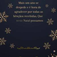 Mais um ano se despede e é hora de agradecer por todas as bênçãos recebidas. Que neste Natal possamos celebrar o verdadeiro sentido desta data, e que...