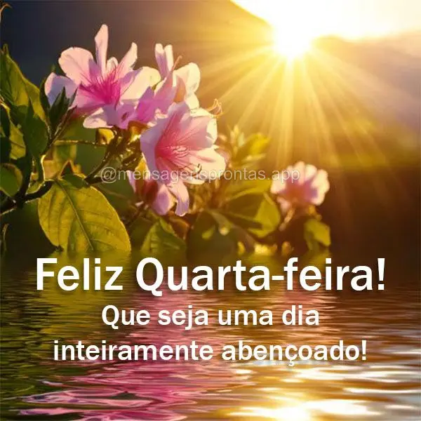 Que seja uma dia inteiramente abençoado!  Feliz Quarta-feira!