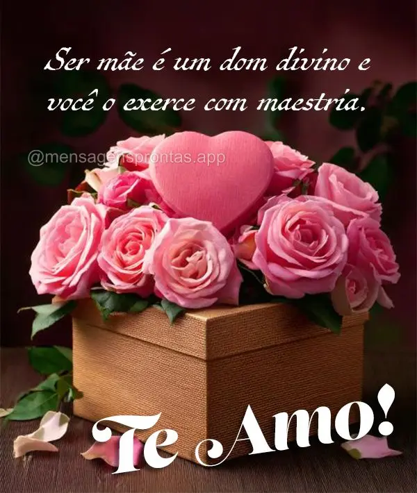 Ser mãe é um dom divino e você o exerce com maestria. Te amo!